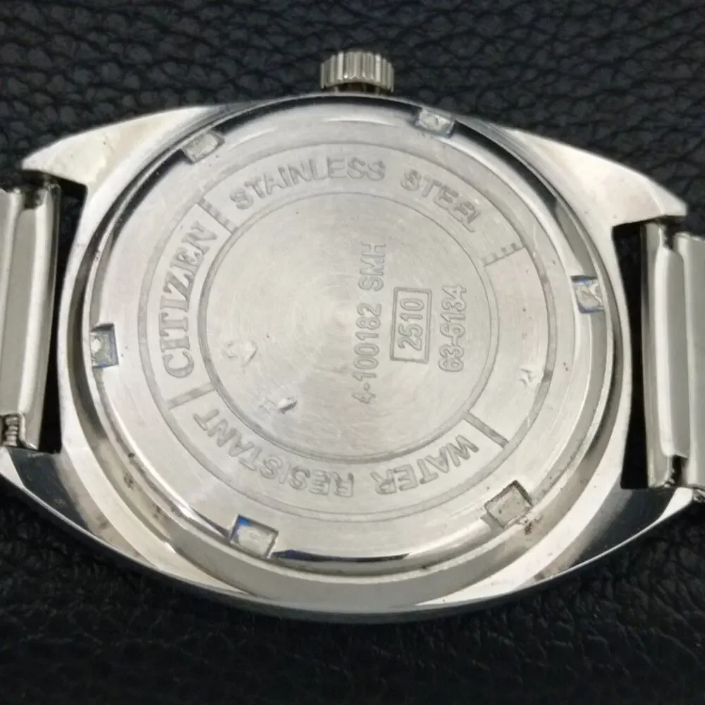 Vintage 1987 Citizen Manual Wound Mens Silver Watch & Silver Accents
